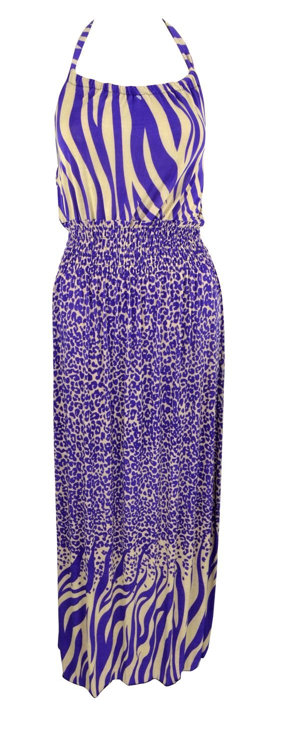 Belle Donne Women's Summer Maxi Dress - Halterneck Long Flowy Dress for Beach, Vacation & Casual Wear