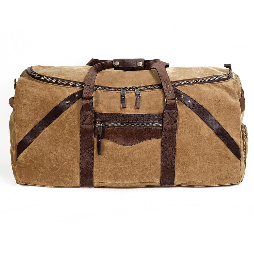 Durable Waxed Canvas X-Large Duffle Bag for Travel, Gym & Outdoor Adventures - Water-Resistant Carry-On Luggage for Men & Women