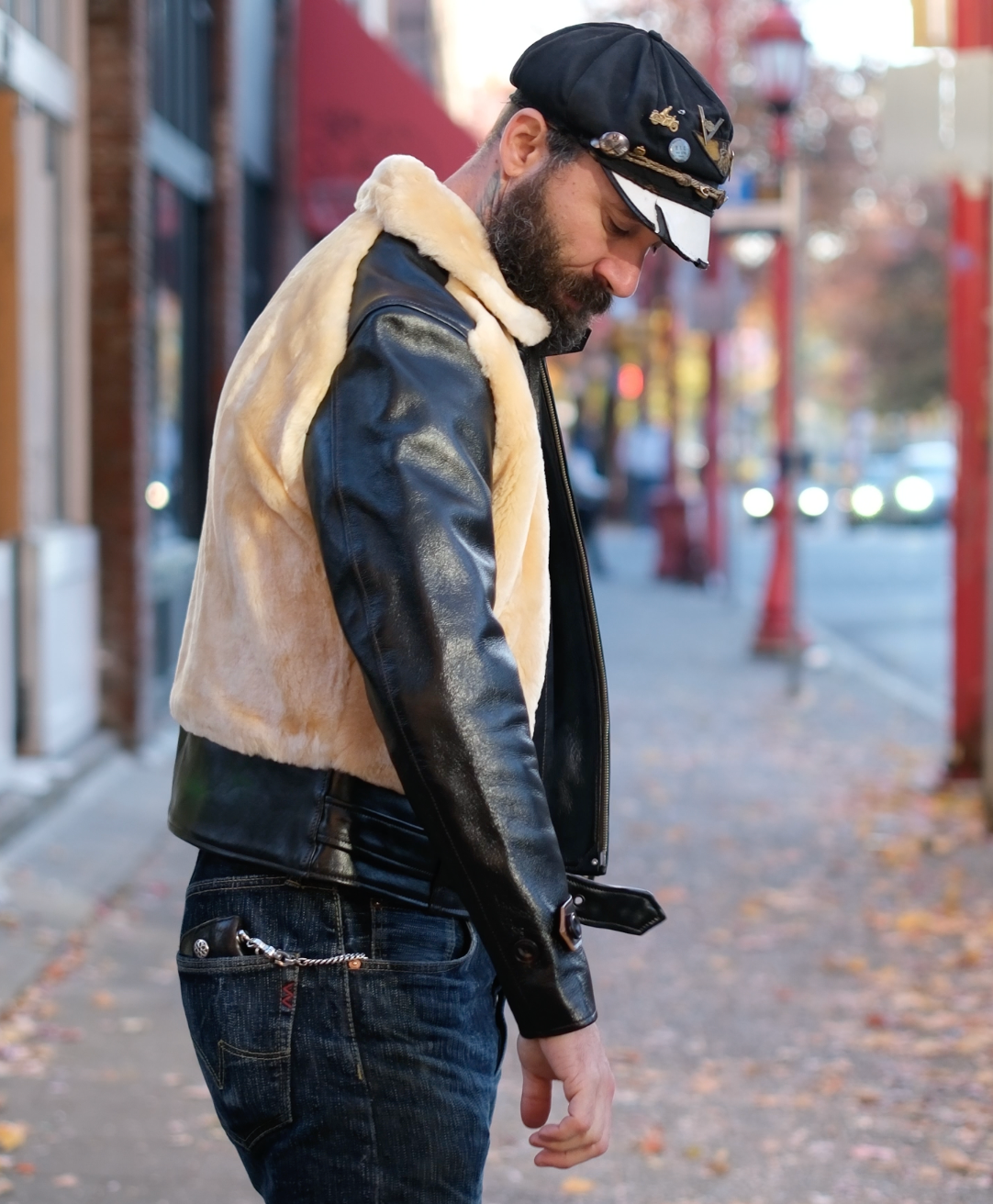Premium Double Helix Chief Horsehide & Shearling Grizzly Jacket – Warm Winter Coat for Men, Durable Leather Outerwear for Outdoor Adventures & Casual Style