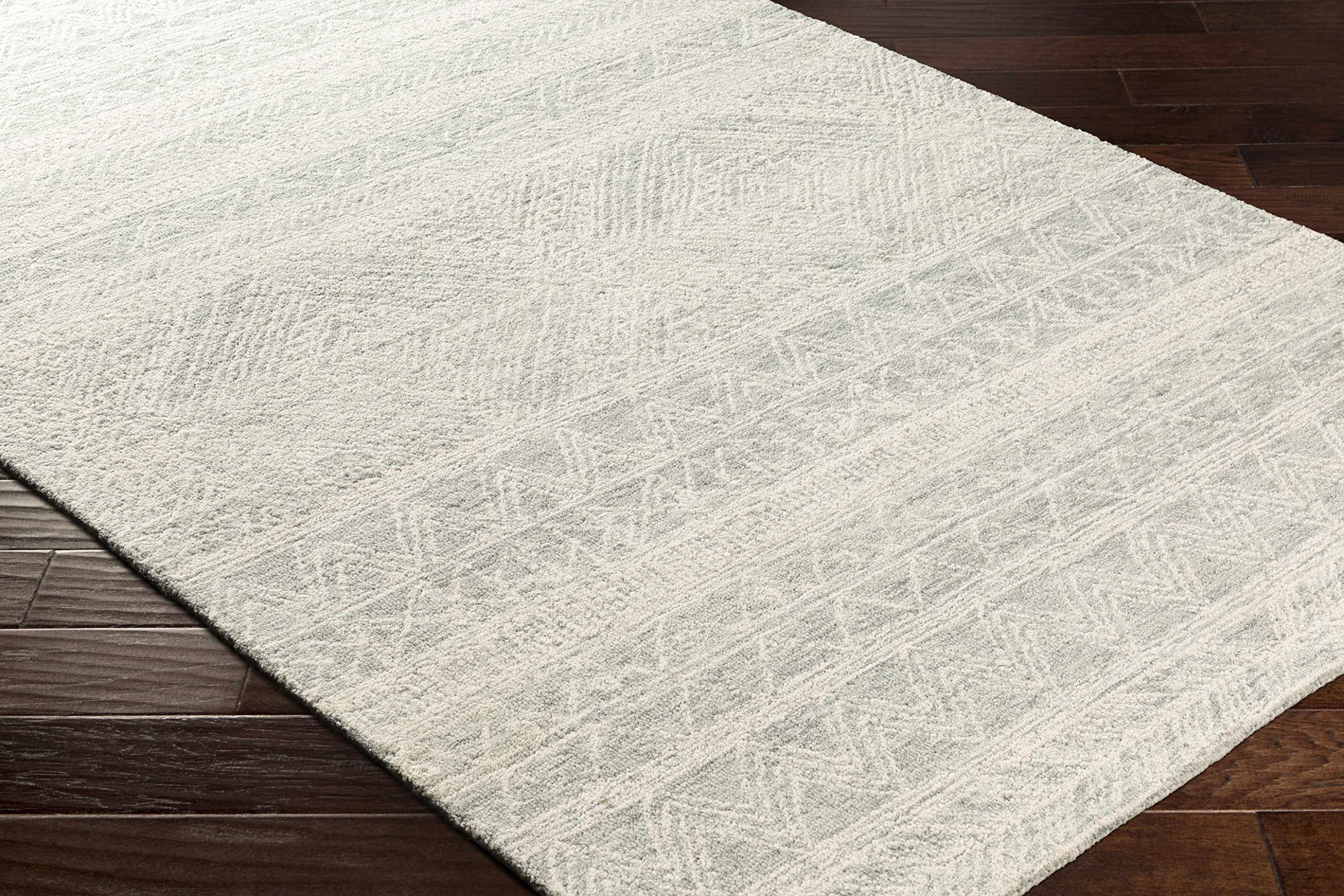 Bohemian Global Style Hauteloom Grahn Wool Area Rug 8' x 10' - Green & Beige Handwoven Rug for Living Room & Bedroom - Soft & Durable Home Decor for Cozy Spaces