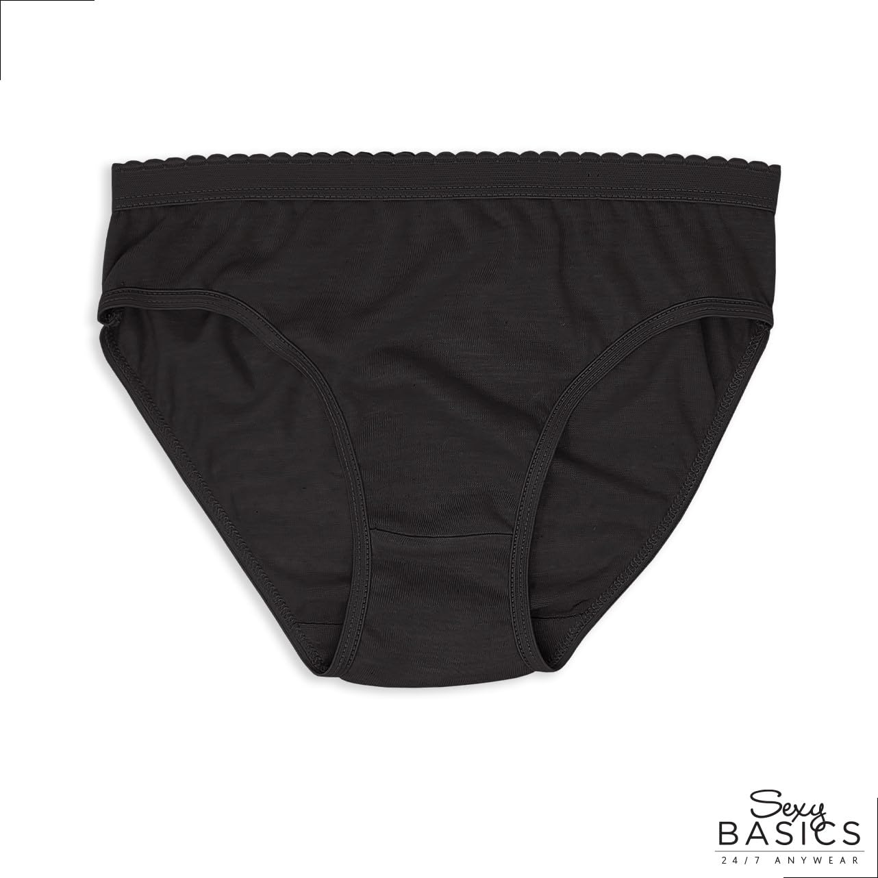 Sexy Basics Women's 12/18 Pack Cotton Bikini Briefs - High Cut Panties | 100% Soft Cotton Underwear for Everyday Comfort & Lounge Wear