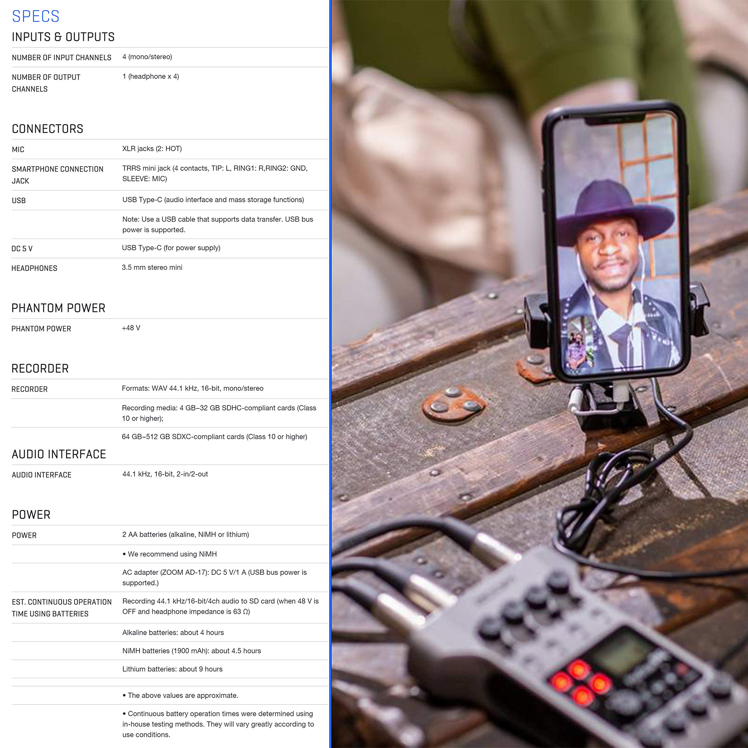 Zoom PodTrak P4 Portable 4-Track Podcast Recorder Kit with 32GB SD Card, Batteries & Accessories - Perfect for Home Studio, Field Recording & Podcast Interviews