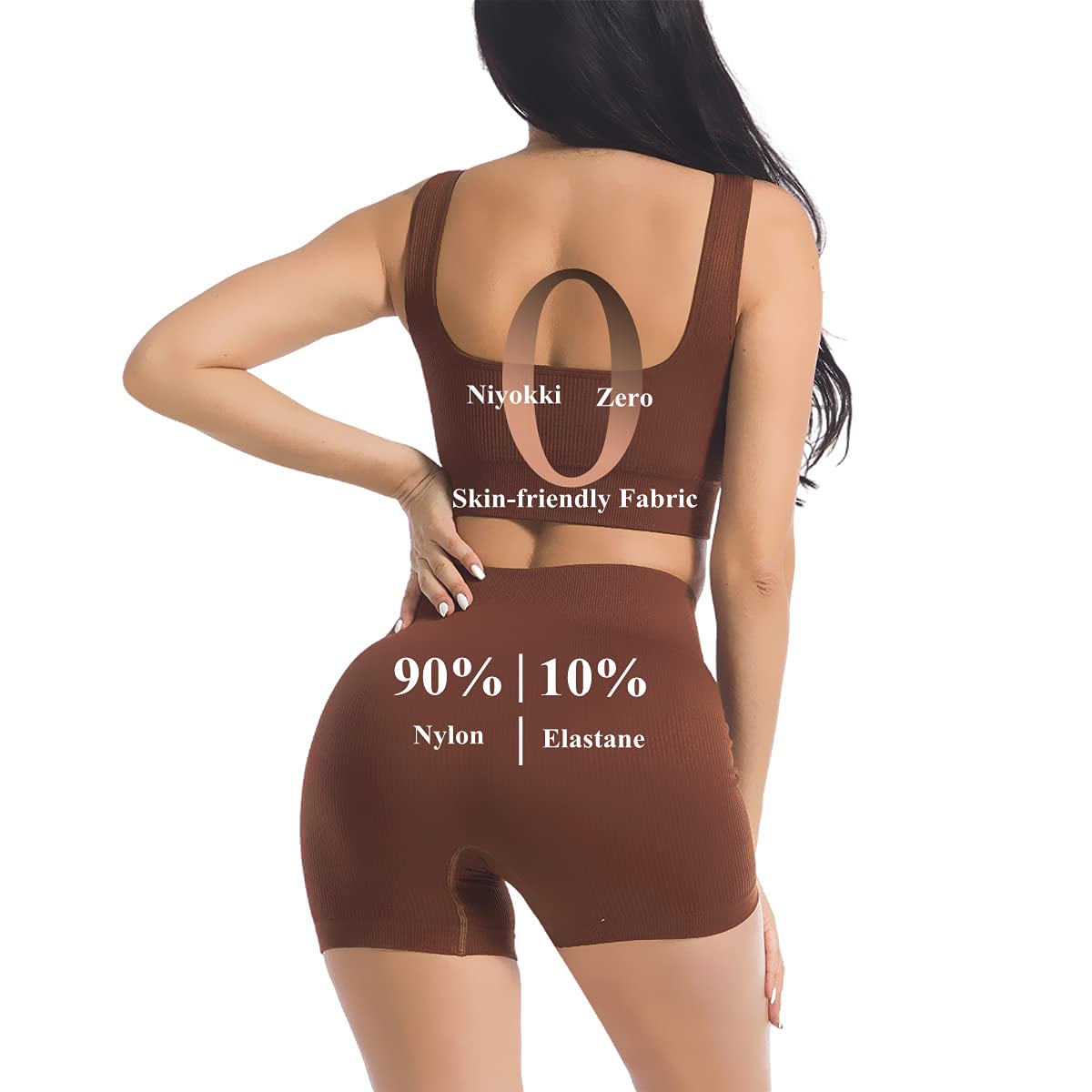 Niyokki Women's 2-Piece Workout Set - Sexy Summer Sports Bra & Crossover Shorts Matching Fitness Outfit for Yoga, Running & Gym