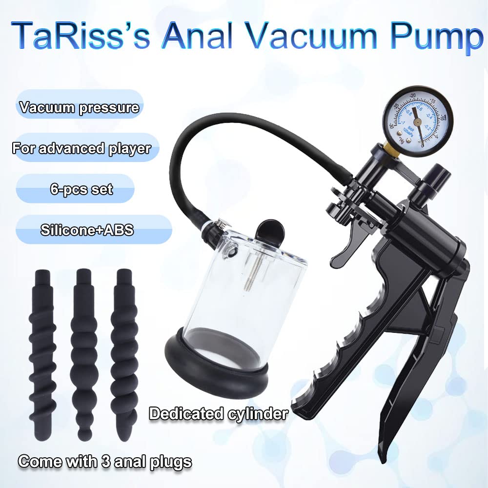 TaRiss Anal Vacuum Pump Manual Anus Enlarger with Butt Plug - Prostate Massager Stimulator for Men & Women - Adult Sex Toy for Experienced Users - Perfect for Solo Play & Couples Pleasure