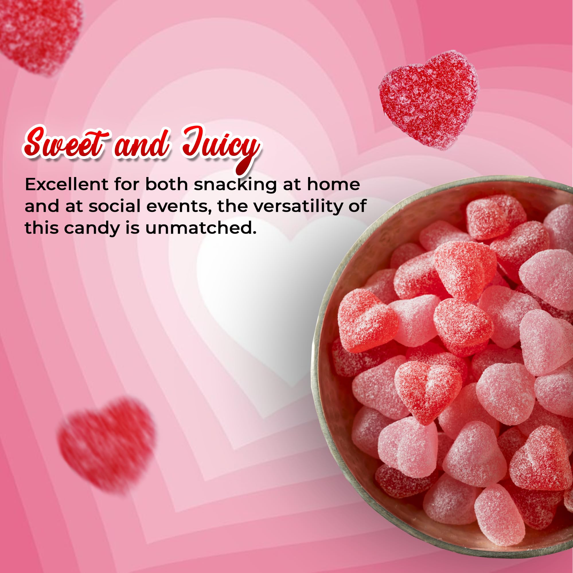Peach Hearts Gummy Candy 3lb - Sweet Peach Gummies for Valentine's Day & Parties