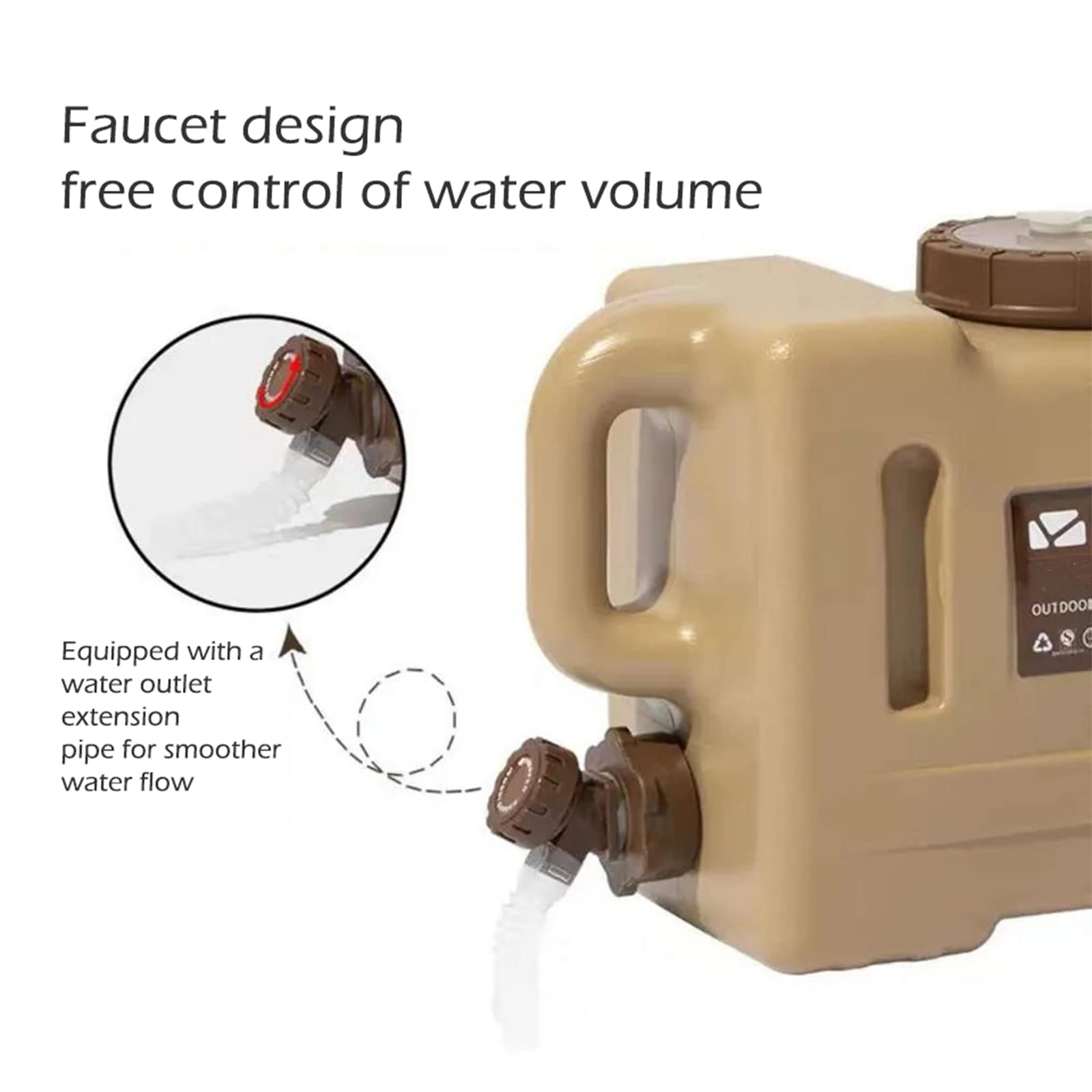 13L/22L Food Grade PC Outdoor Water Bucket with Handle & Faucet - Portable Water Container for Camping, Hiking, Picnics, Emergency Preparedness & Outdoor Adventures