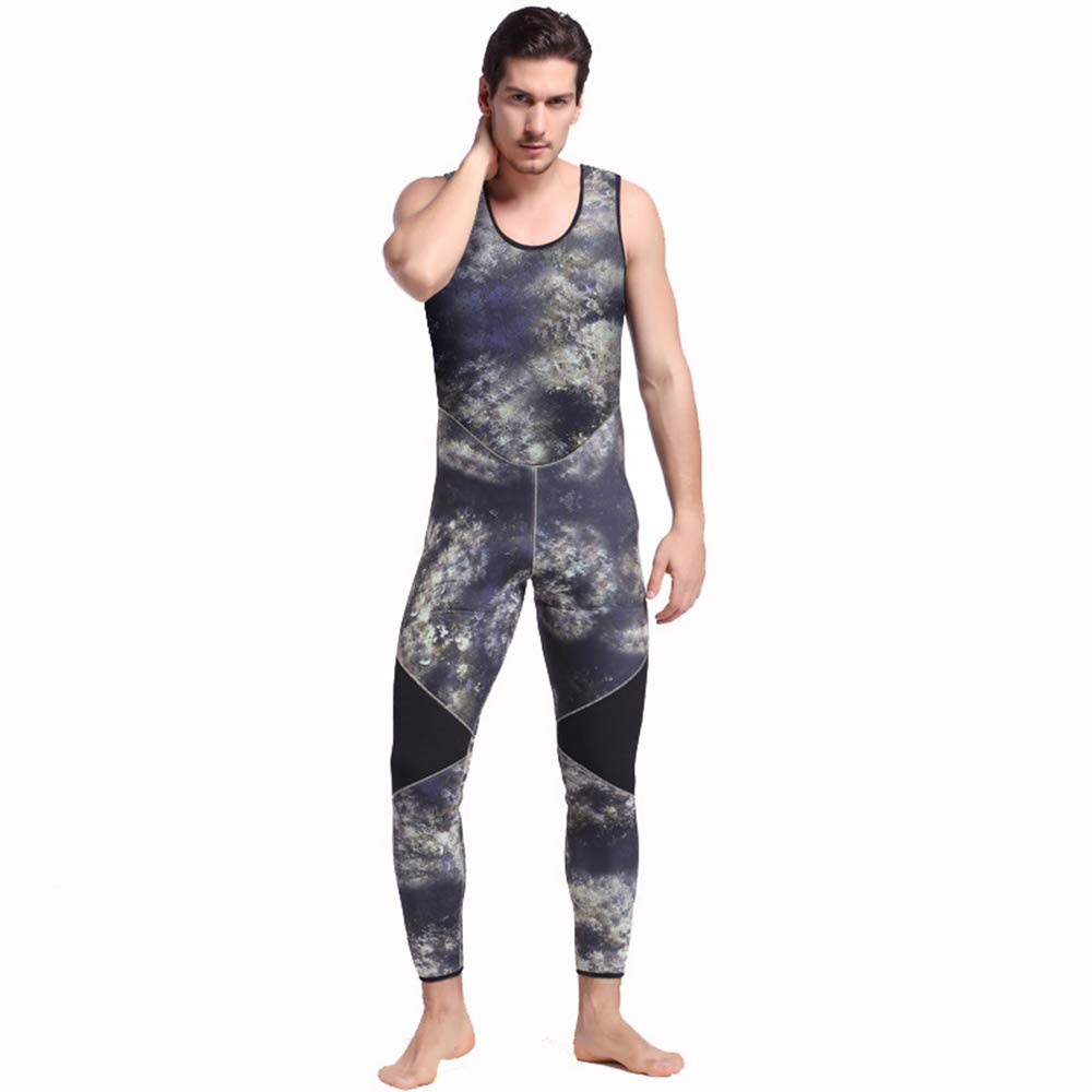Premium 5mm Camouflage Neoprene Wetsuit for Men - Spearfishing, Scuba Diving & Snorkeling Gear - Warm & Durable Hooded Diving Suit for Ocean Adventures