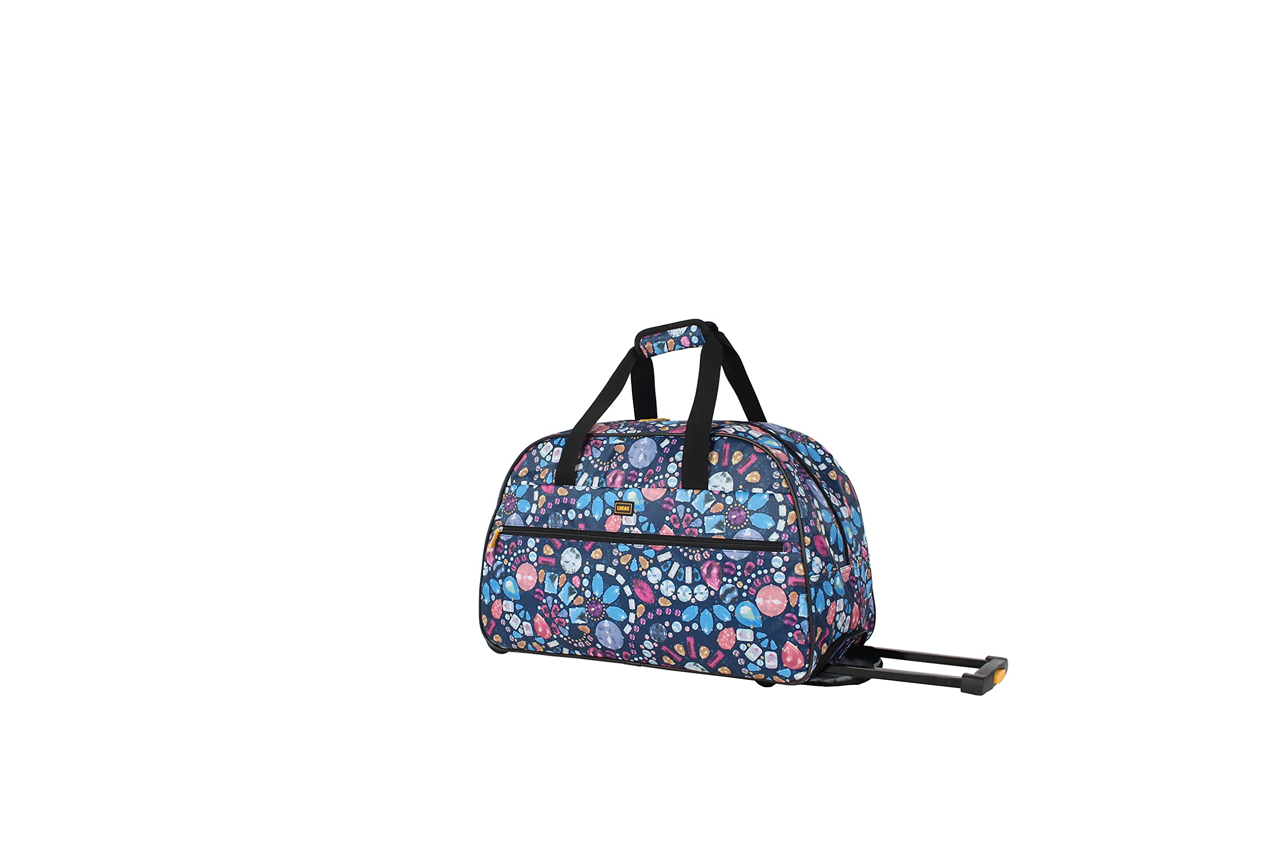LUCAS 22 Inch Lightweight Rolling Duffel Bag - Stylish Weekender Overnight Business Travel Carry On Luggage with 2 Wheels (Navy Blue) - Perfect for Air Travel, Business Trips & Weekend Getaways