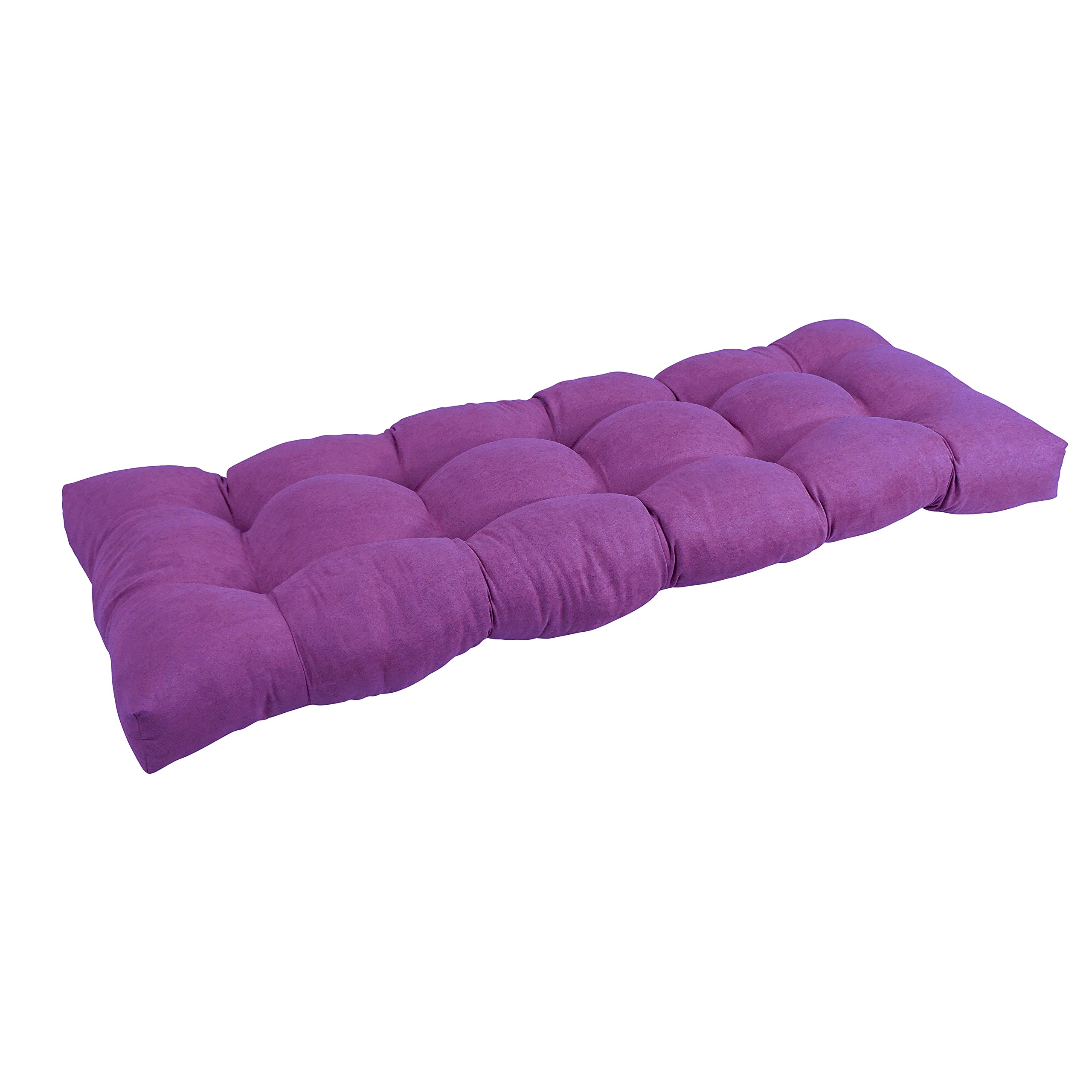Blazing Needles Microsuede Tufted Bench Cushion 51x19 Inches - Ultra Violet Purple - Soft Durable Seat Pad for Entryway, Bedroom, Living Room & Outdoor Furniture