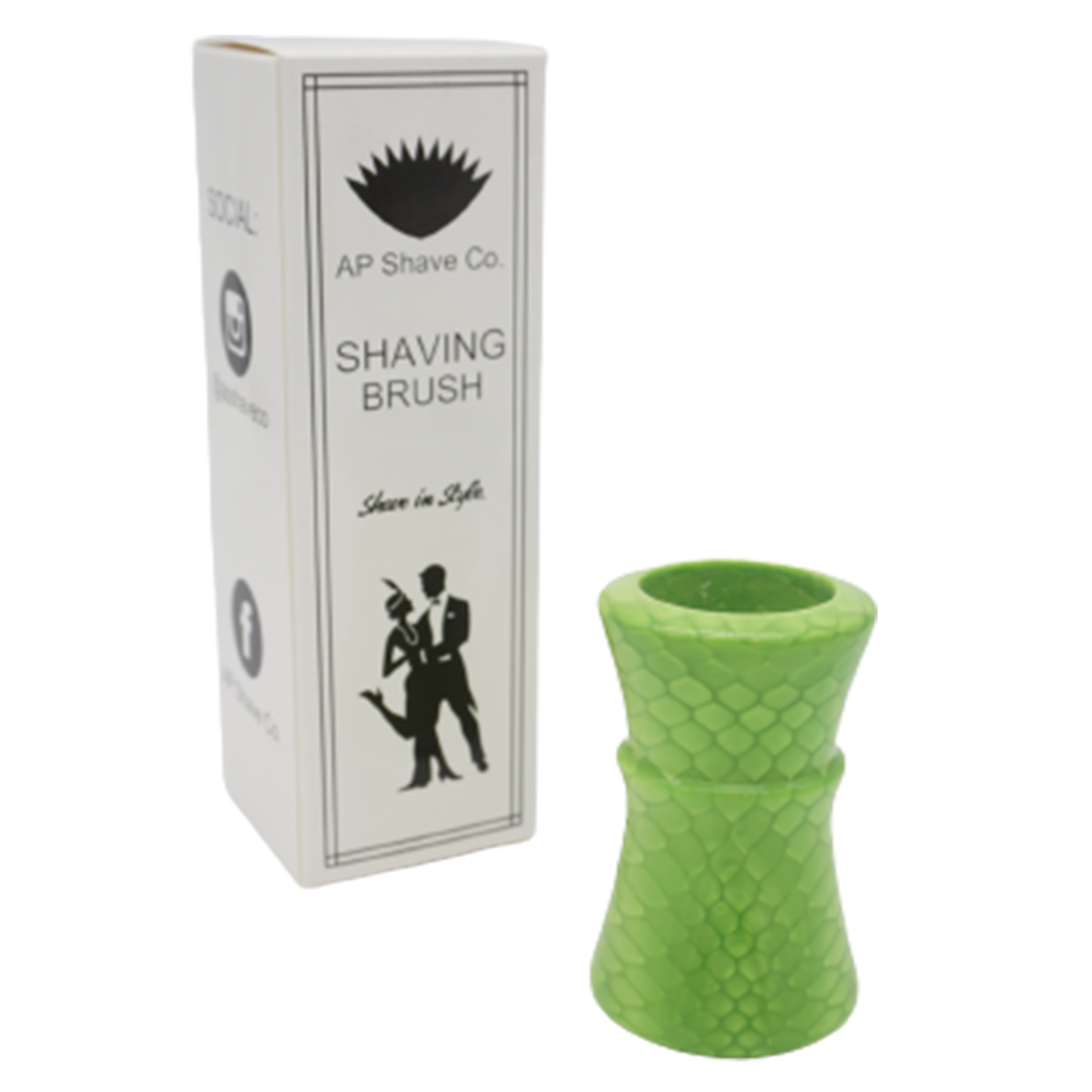 Premium Green Snakeskin Handmade Shaving Brush Handle - Fits 24mm & 26mm Knots - Perfect for Wet Shaving, Grooming Kits & Men's Luxury Bathroom Accessories