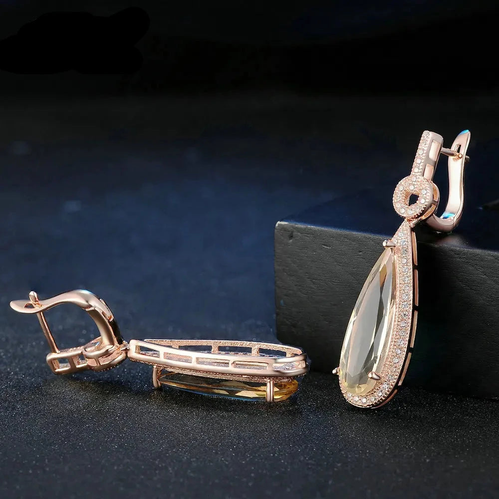 Elegant Water Drop Earrings for Women - Dainty Dangling Jewelry Gift for Her - Perfect for Weddings, Parties & Everyday Wear