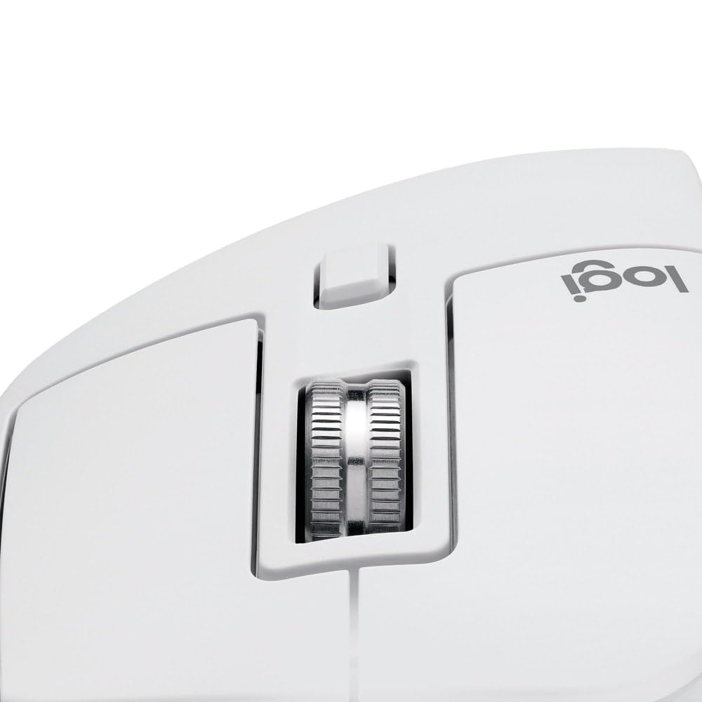 Logitech MX Master 3S Wireless Bluetooth Mouse for Mac - Ergonomic Design, Ultra-Fast Scrolling, 8K DPI Precision, Glass Surface Tracking, Silent Clicks, USB-C Charging - Compatible with MacBook, iPad (Pale Grey) - Perfect for Graphic Design, Video Editing & Office Work