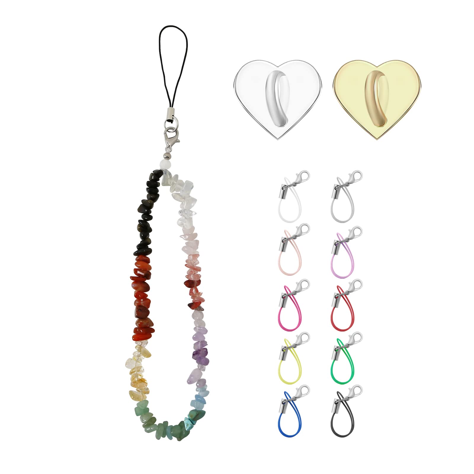 Gemstone Beaded Phone Charm Strap - Stylish Lanyard Accessory for iPhone, Samsung & Smartphones | Perfect for Gifts, Keychains & Personalization