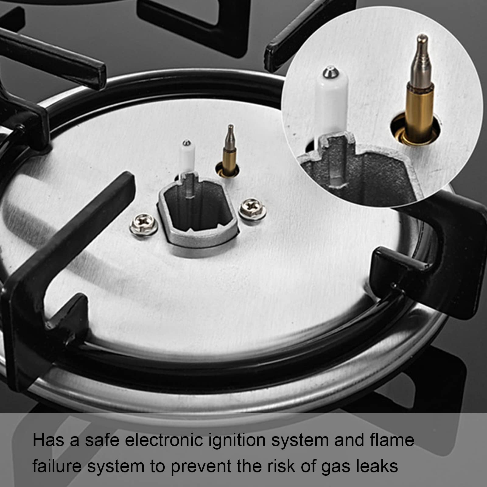 24 Inch 4 Burner Built-in Gas Cooktop - Dual Fuel LPG/NG - Tempered Glass Surface - Easy Clean Kitchen Stove for Home Cooking, Grilling & Meal Prep