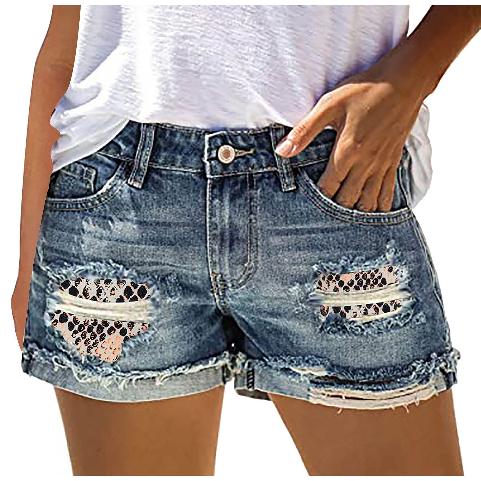 Women's Stretchy High Waist Distressed Denim Shorts - Comfortable Washed Woolen Jeans Shorts for Girls | Perfect for Summer Outfits, Beach Vacations & Casual Wear