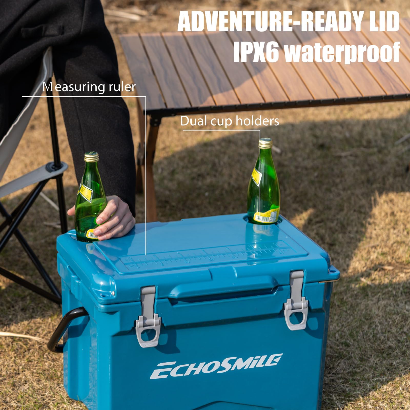 EchoSmile 25/30/35/40/60/75 Quart Rotomolded Cooler - Heavy Duty, Leak Proof, Extreme Durability for Camping, Fishing, Hunting & Outdoor Adventures