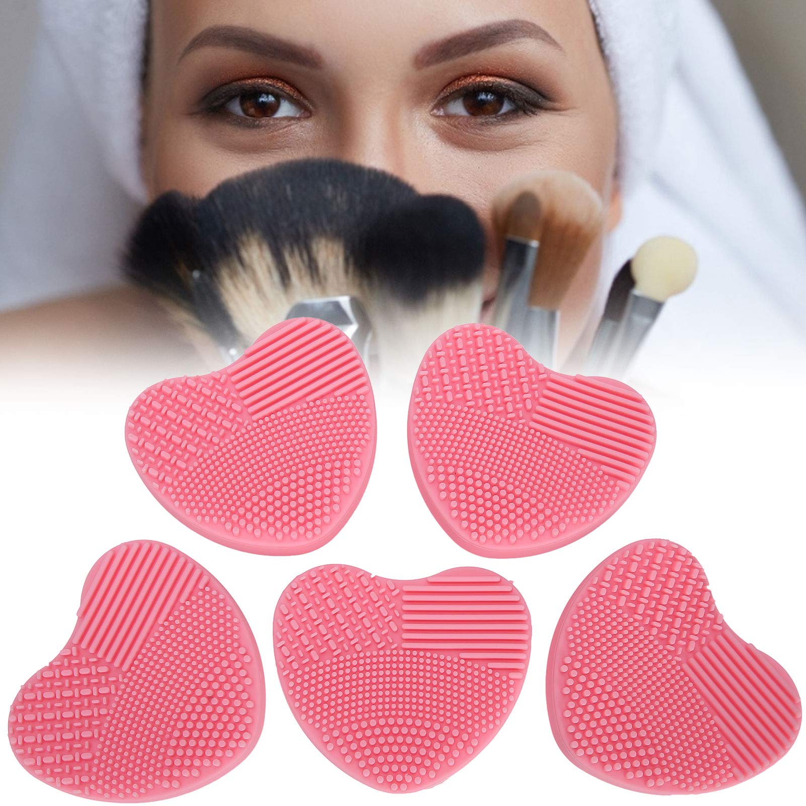 5-Piece Silicone Makeup Brush Cleaner Set - Reusable Brush Cleaning Pads & Mat for Cosmetics - Perfect for Daily Brush Washing and Deep Cleaning at Home or Salon