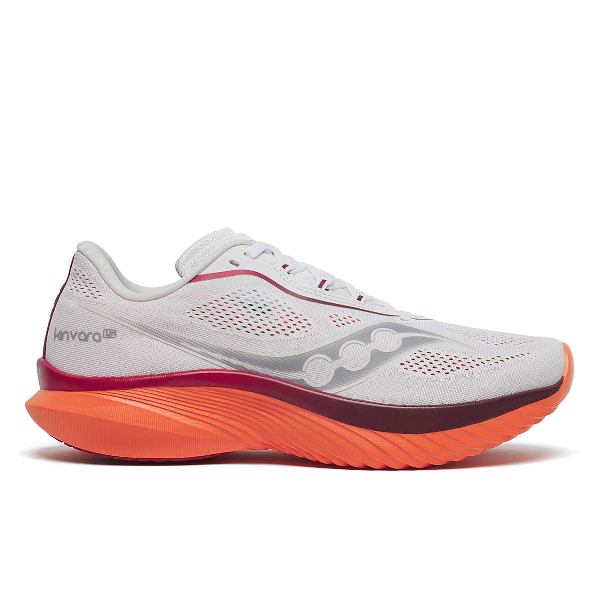 Men's Saucony Kinvara 15 Running Shoes - White/Pepper - Size 8.5 D Medium - Lightweight & Cushioned for Road Running, Jogging & Gym Workouts