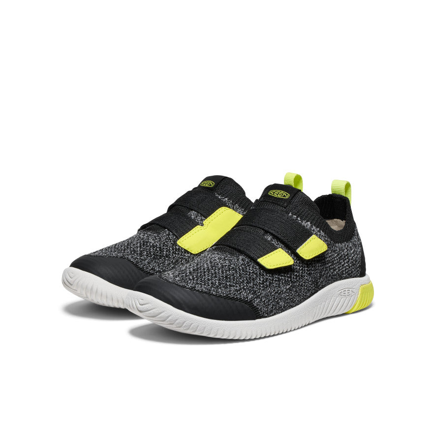 KNX Knit Double Strap Big Kids' Sneakers - Black/Evening Primrose | Comfortable & Stylish for School, Play & Everyday Wear