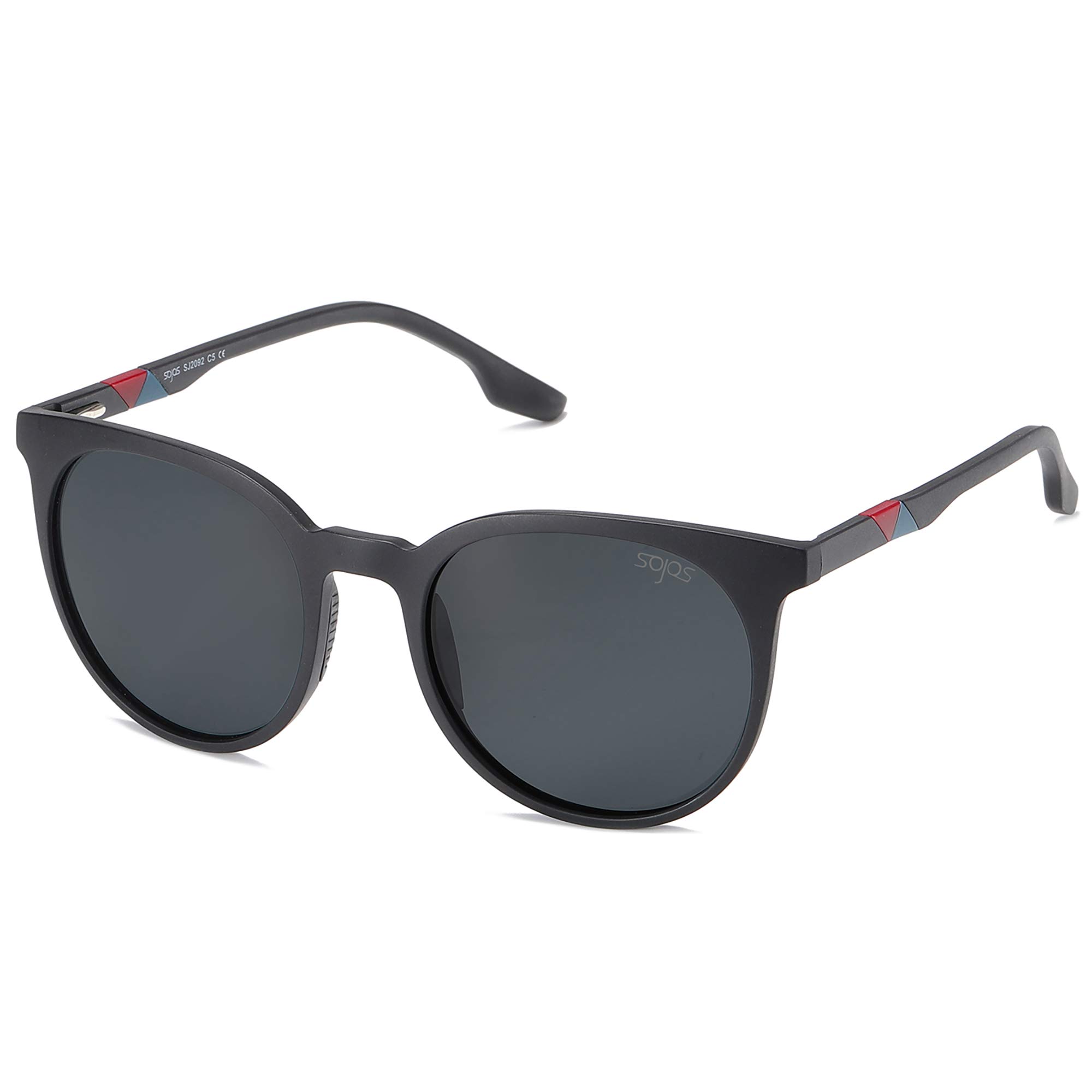 SOJOS SJ2092 Polarized Sports Sunglasses for Women & Men - Lightweight TR90 Frame, UV Protection, Oversized Round Lenses for Running, Cycling, Hiking & Outdoor Activities