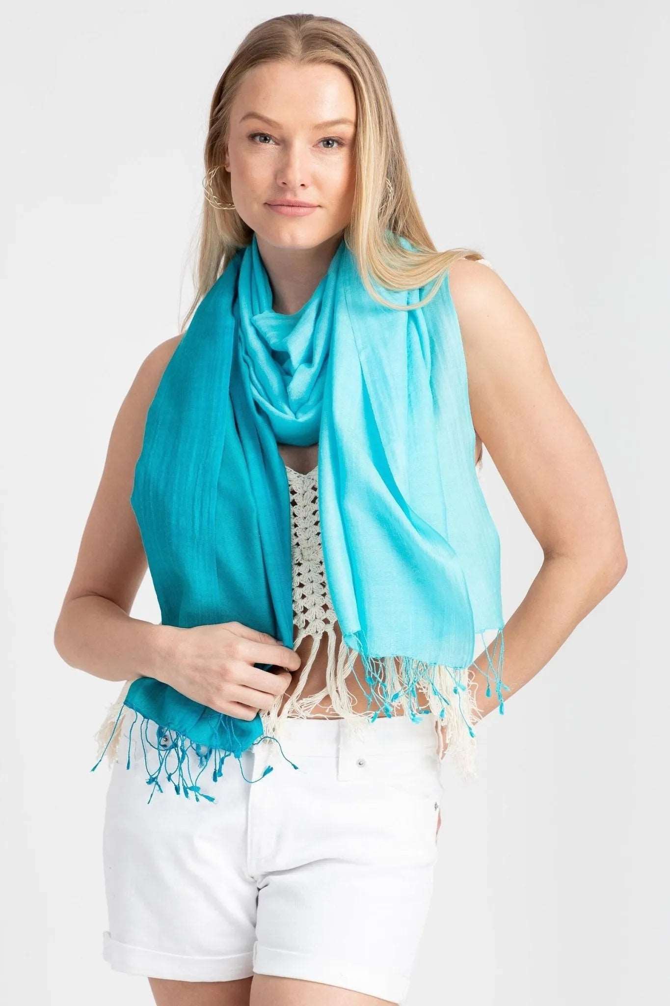 Luxury Pashmina Scarf for Women - Soft 100% Cashmere Shawl Wrap - Lightweight Summer Fashion Accessory for Travel, Beach & Evening Wear
