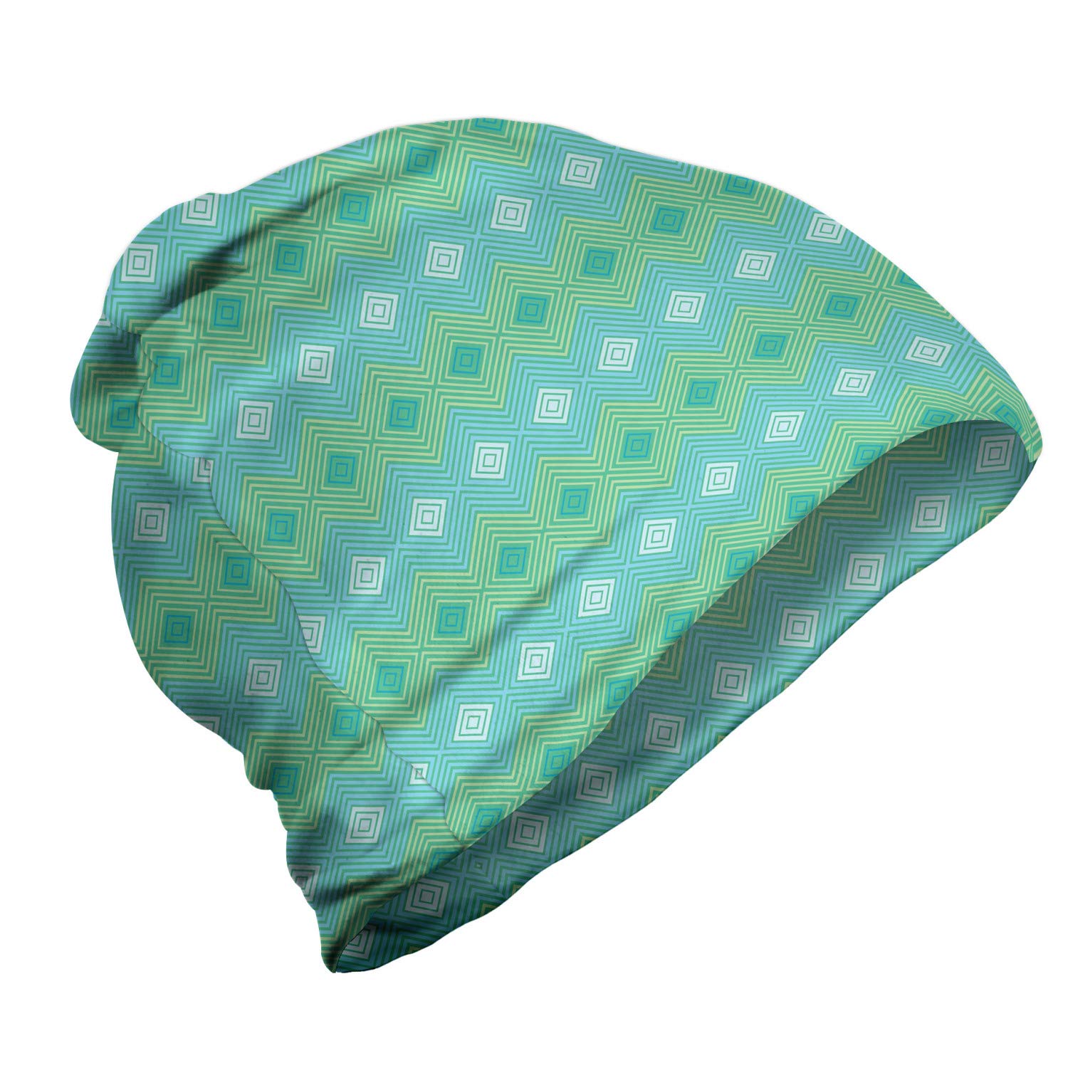 Ambesonne Unisex Beanie - Stylish Rhombus Geometric Design for Men & Women - Perfect for Hiking, Camping & Outdoor Winter Activities