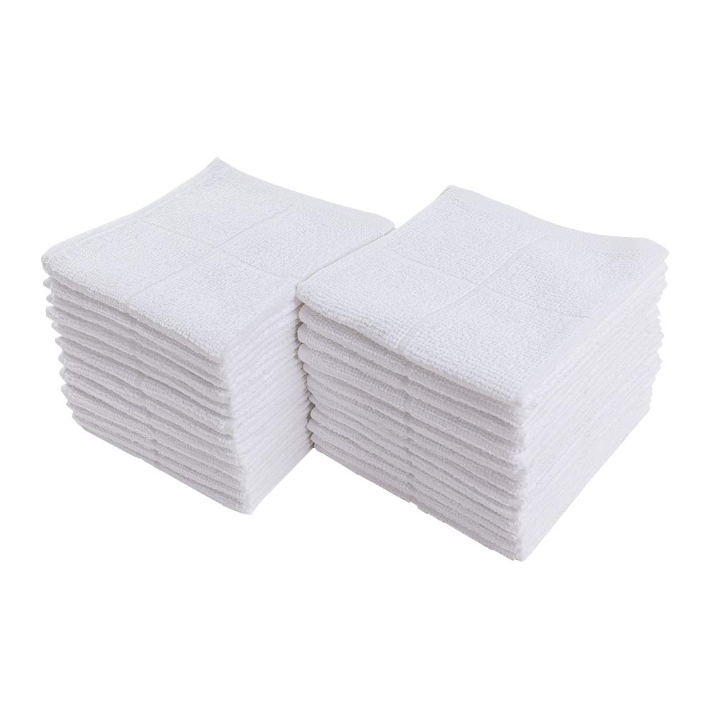 Glynniss 100% Cotton Dishcloths - Super Absorbent Kitchen Dish Rags (11x11 Inches, 24 Pack, White) for Washing Dishes, Cleaning Countertops & Household Chores - Perfect for Daily Kitchen Use & Dish Drying