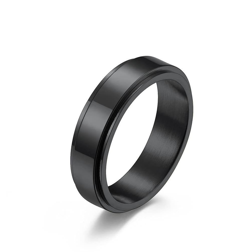Anti-Anxiety Spinner Fidget Rings for Adults & Kids - Stress Relief Rotating Stainless Steel Jewelry for Men, Women, Girls - Perfect Birthday, Anniversary Gift for Him or Her - Great for Office, School, Travel & Anxiety Relief