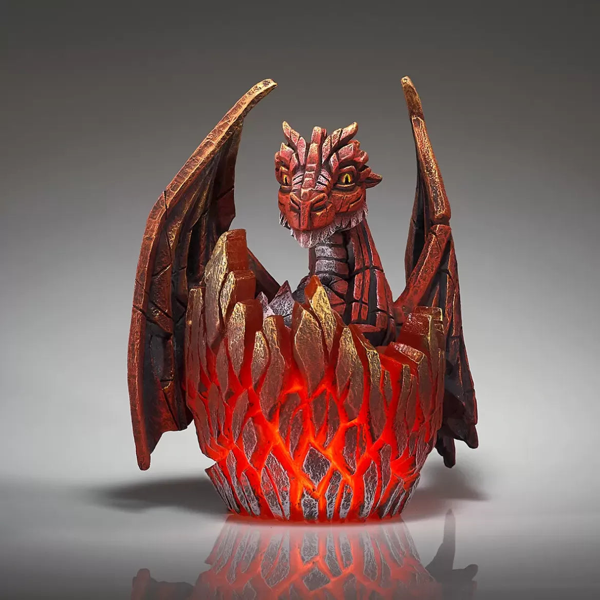 Edge Sculpture Red Dragon Egg - Handcrafted Home Decor for Fantasy & Medieval Themed Rooms - Perfect for Bookshelves, Desktops, and Gift Giving