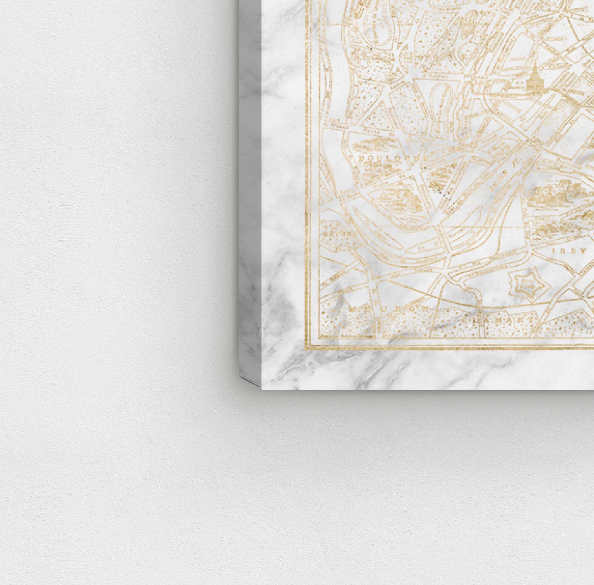 Marble Gold Paris Map Wall Art Canvas Print by Oliver Gal Artist Co. - Perfect for Home Decor, Office & Living Room Wall Decor