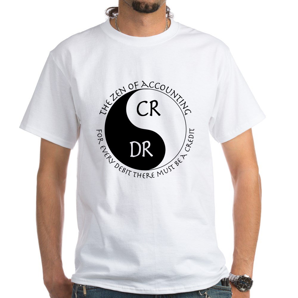 Zen of Accounting White Cotton T-Shirt | Funny Accountant Gift | Comfortable Unisex Tee for Office, Casual Wear & Gifts