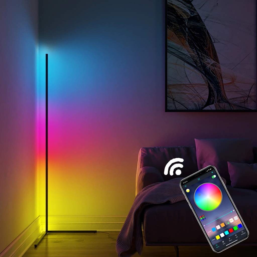 16+ Million Color RGB Smart Floor Lamp with APP Control - 20W Energy Class A Standing Uplight for Bedroom, Living Room & Corner Decor | Mood Lighting for Parties, Gaming & Relaxation