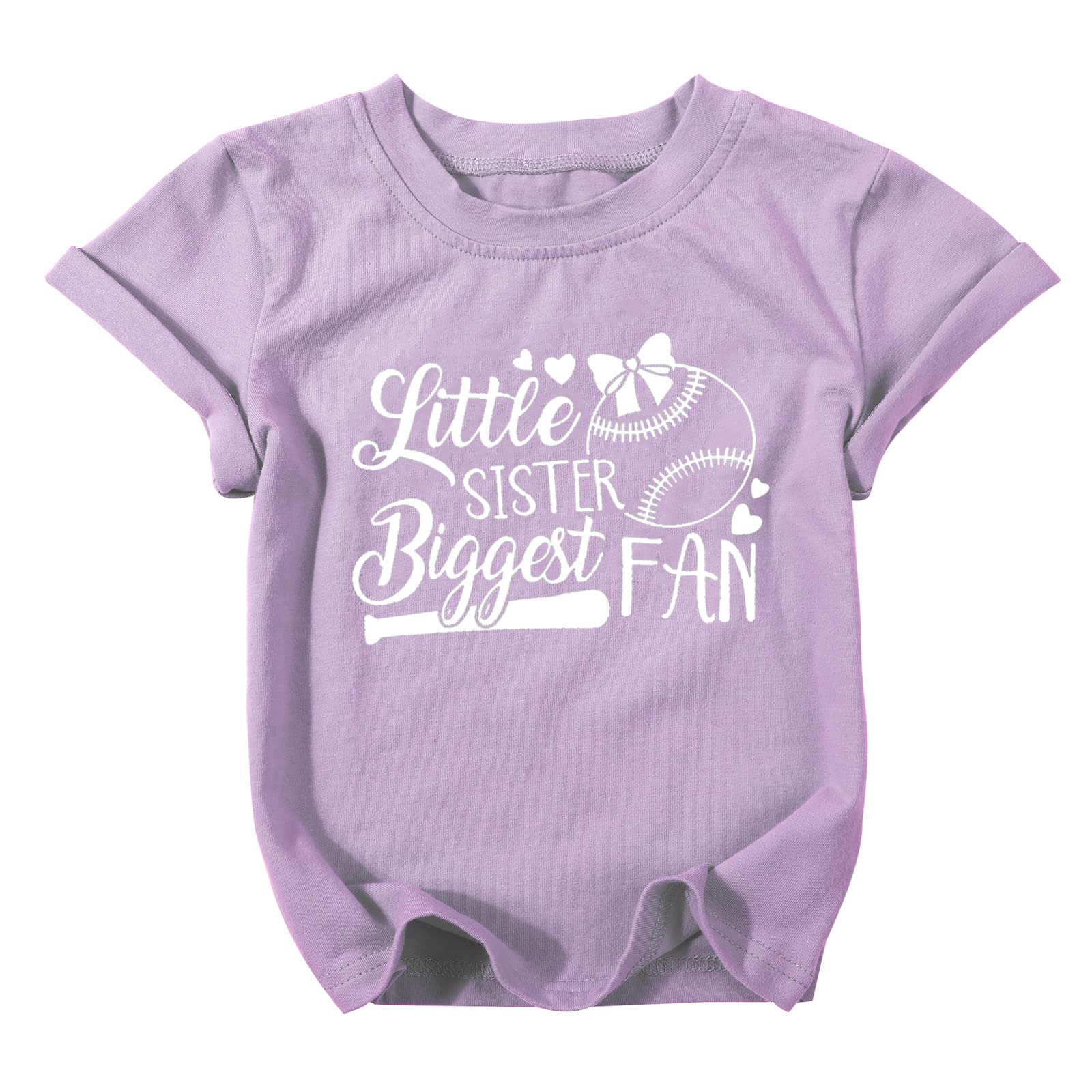 FRYAID Baby Girls Baseball Shirt - Big Sister Cotton Tee for Summer Play