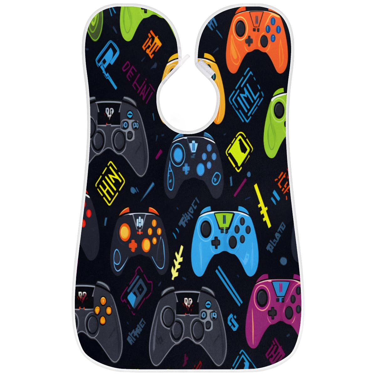 Men's Colorful Gaming Console Beard Shaving Bib - Waterproof Hair Dye & Makeup Apron for Barbers & Artists - Sink Hair Catcher & Beard Trimming Tool - Perfect for Home Grooming, Salon Use & Gift Giving