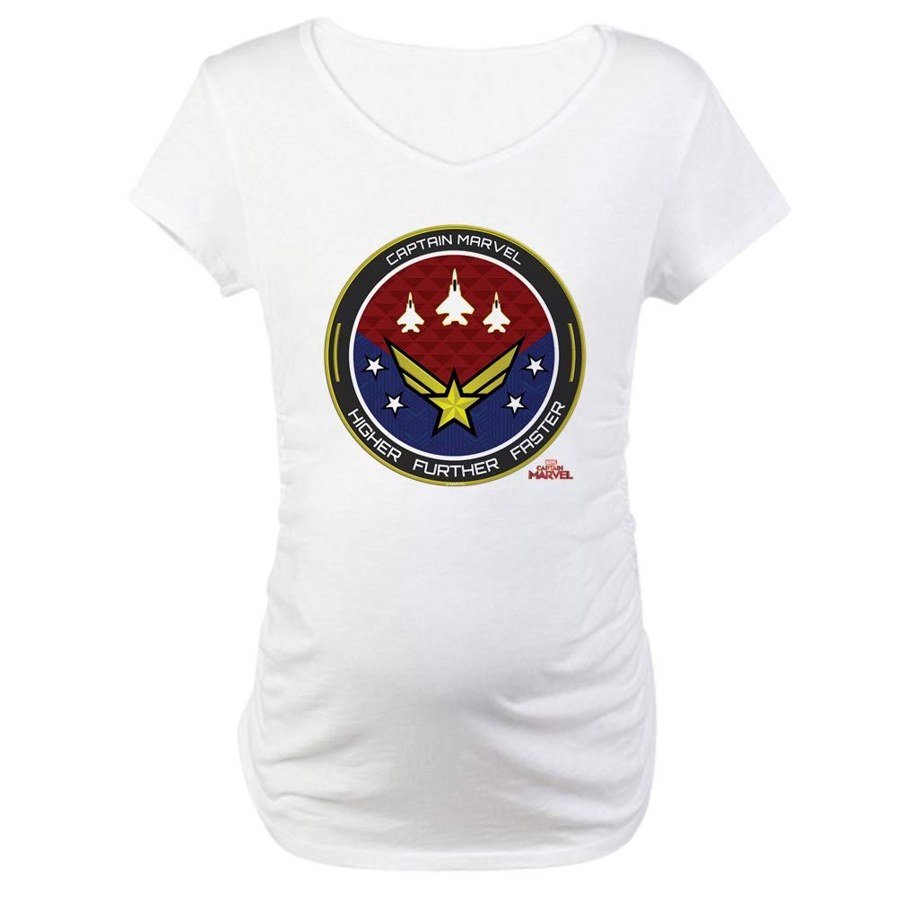 Captain Marvel Maternity T-Shirt - Superhero Pregnancy Tee for Women | Comfortable Cotton Maternity Top for Superhero Fans & Expecting Moms | Perfect for Baby Showers, Pregnancy Announcements & Superhero-Themed Events