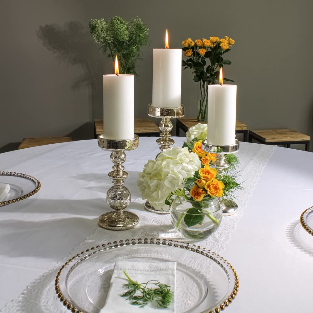 Richland 13-Inch Gold Beaded Glass Charger Plates - Set of 12 Elegant Dinner Plates for Wedding, Party & Holiday Table Decor
