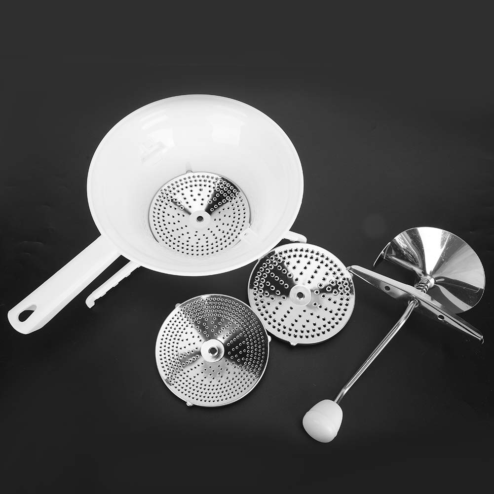 Stainless Steel Food Mill with 3 Interchangeable Discs - Manual Tomato Sauce Maker, Vegetable Puree Grinder for Soups, Baby Food & Canning - Perfect for Home Cooking, Kitchen Prep & Preserving