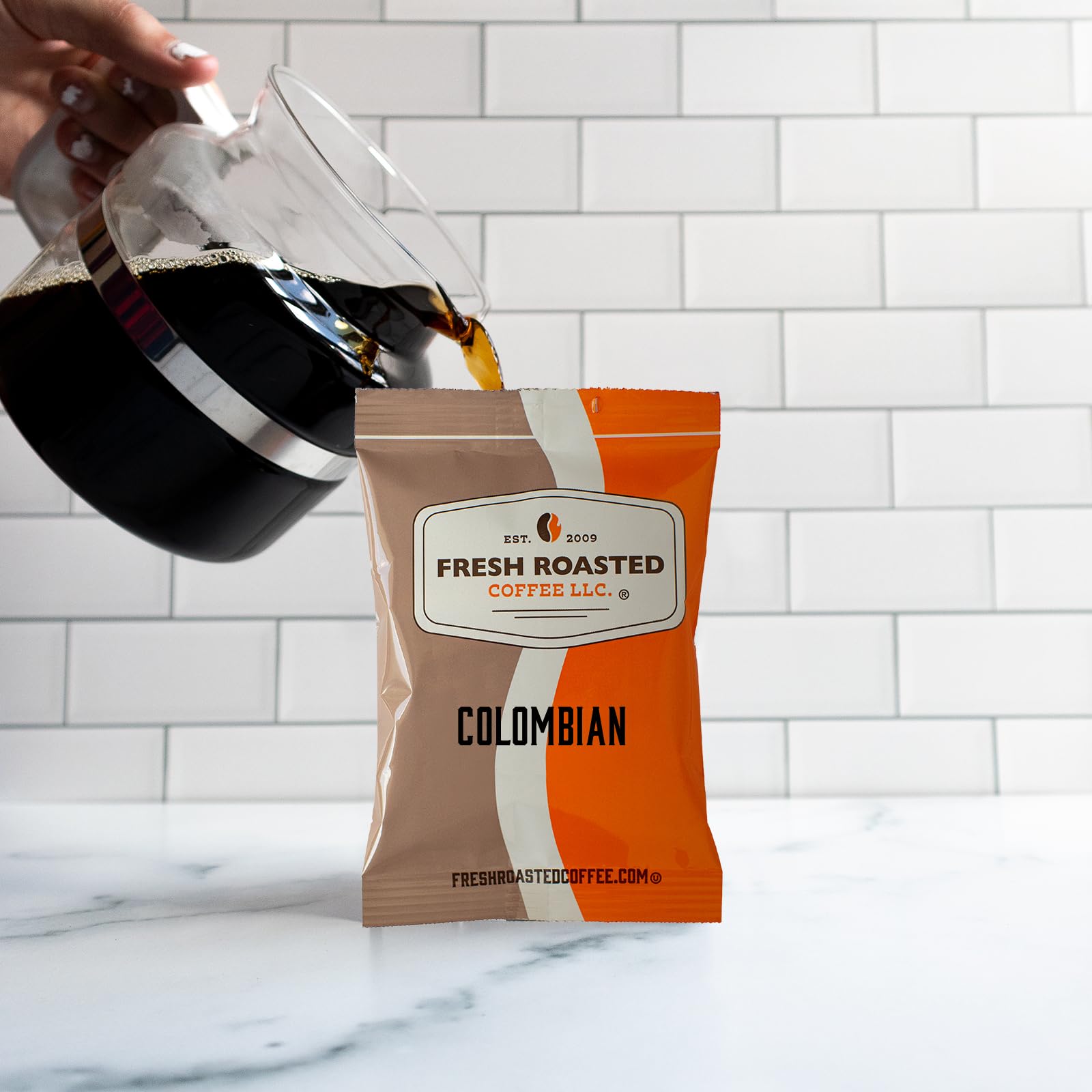 Premium Colombian Fresh Roasted Kosher Coffee - Pre-Ground in Convenient 2.25oz Fractional Packs (96 Count) - Perfect for Offices, Restaurants & Home Brewing