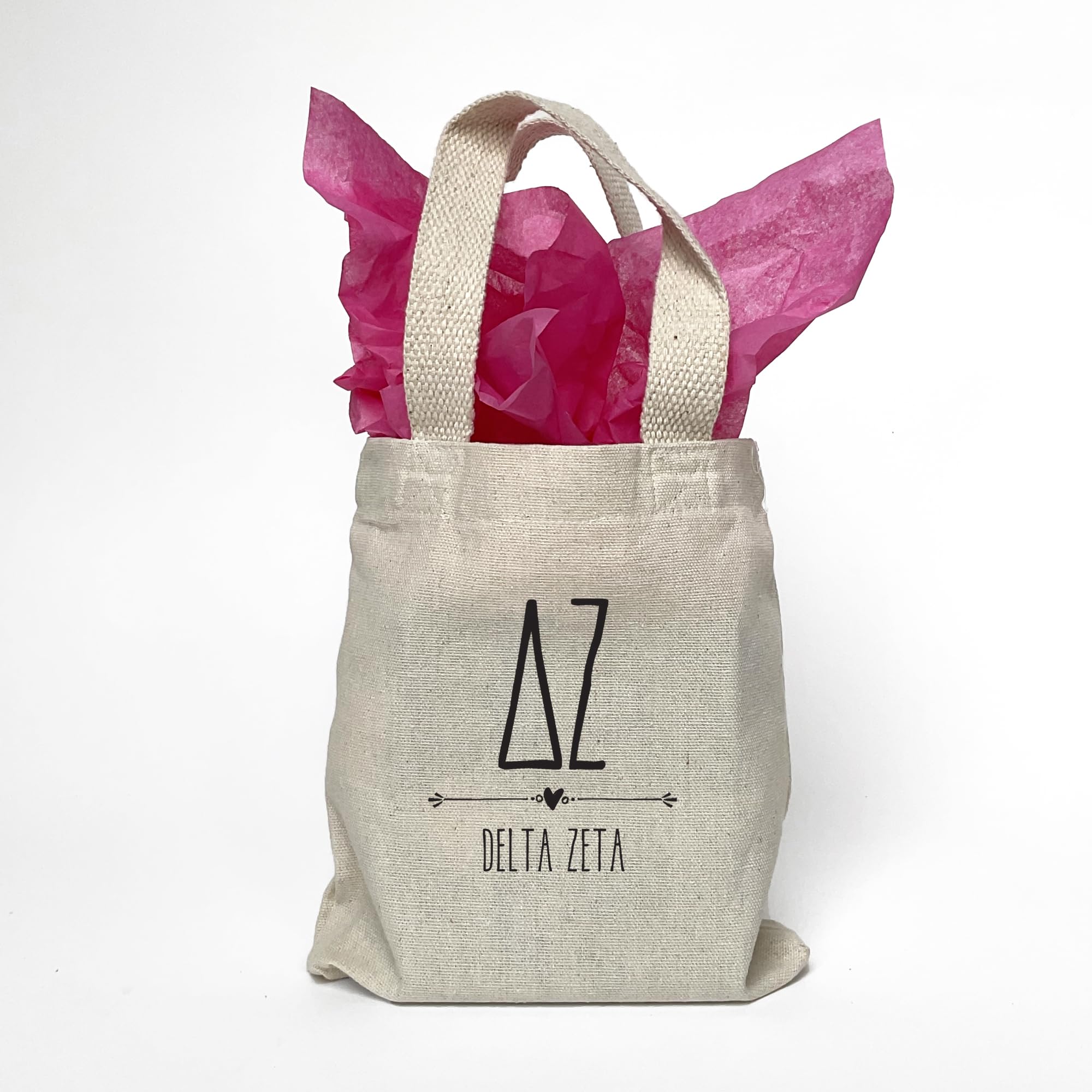 Greek Letter Sorority Mini Tote Bag - Personalized Sorority Gifts for Sisters - Small Goodie Bag for College Events, Rush Week & Sisterhood Activities