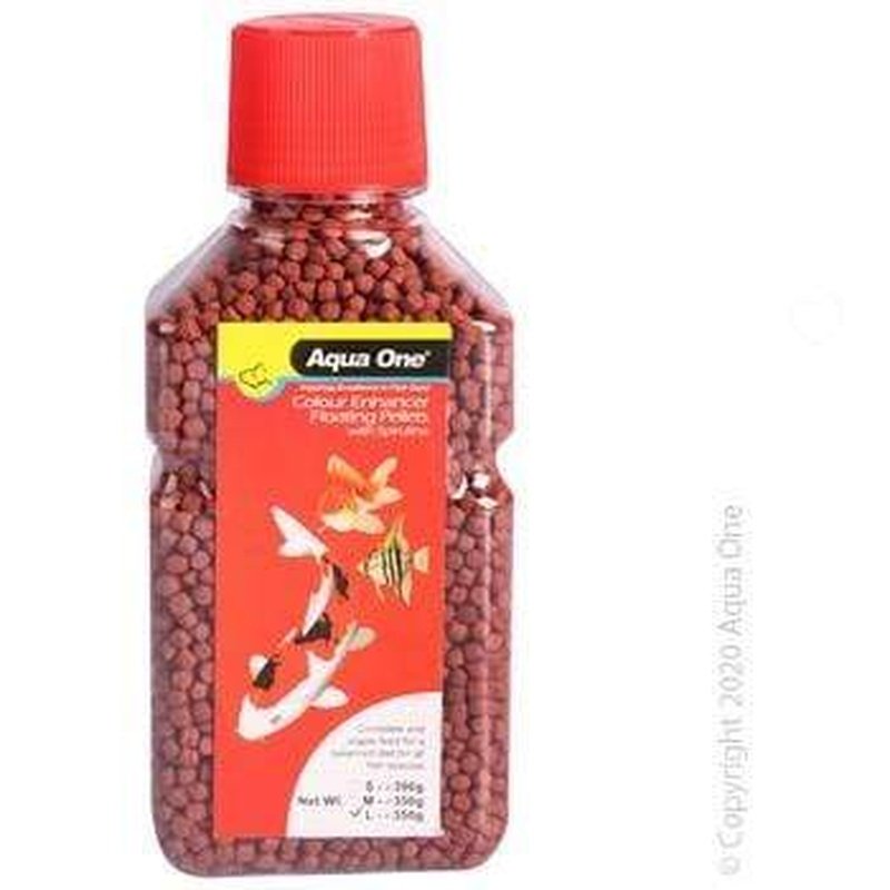 Aqua One Color Enhancer Pellet Fish Food - 3.5mm, 350g | Premium Tropical & Goldfish Nutrition for Vibrant Colors | Ideal for Daily Feeding in Home Aquariums & Fish Tanks