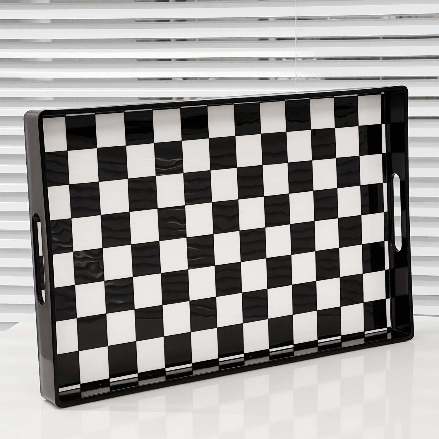 Zosenley Marble Pattern Decorative Tray with Handles - 15.6