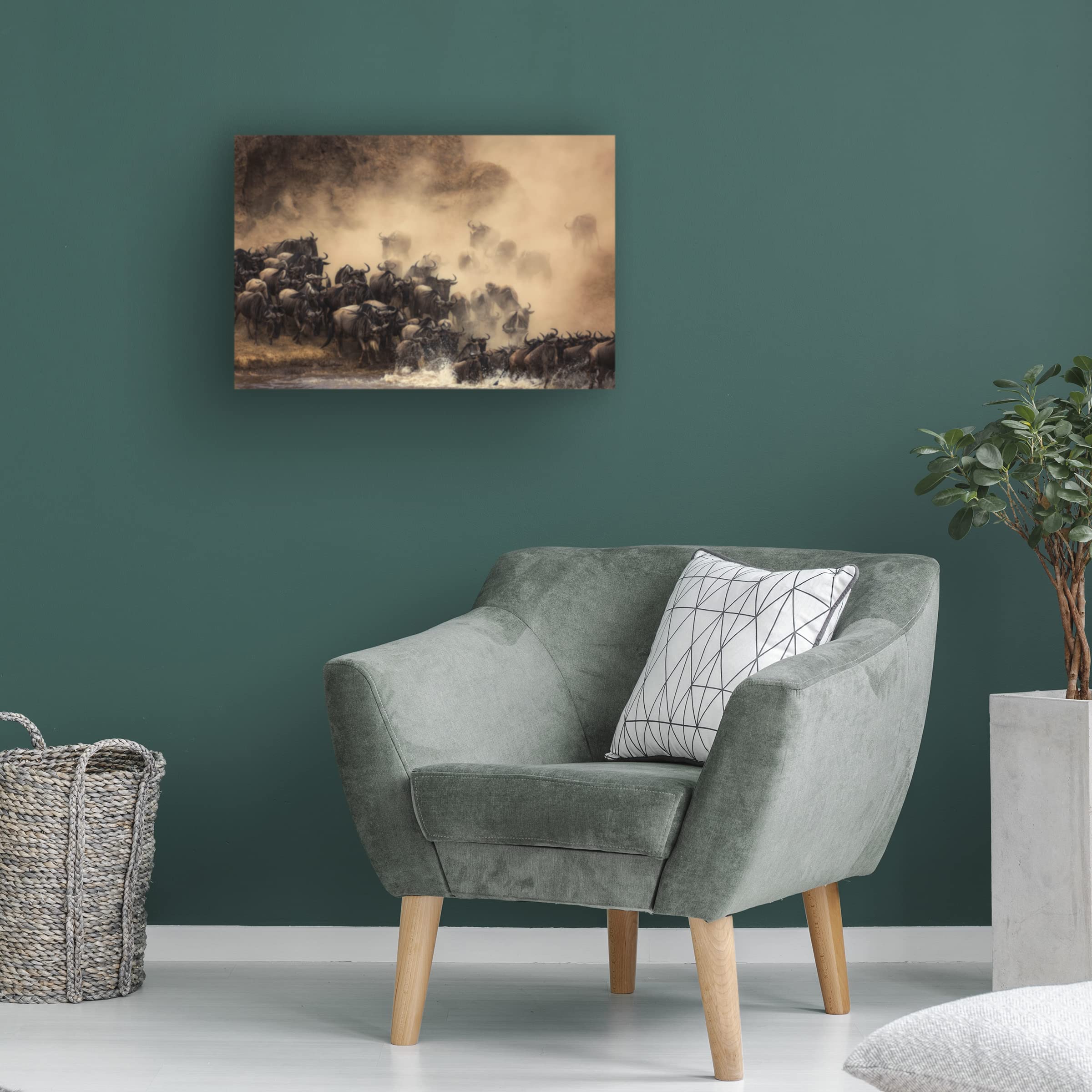 Trademark Fine Art 'The Crossing' Canvas Wall Art by Waheed Alfazari - Modern Abstract Painting for Living Room, Bedroom & Office Decor