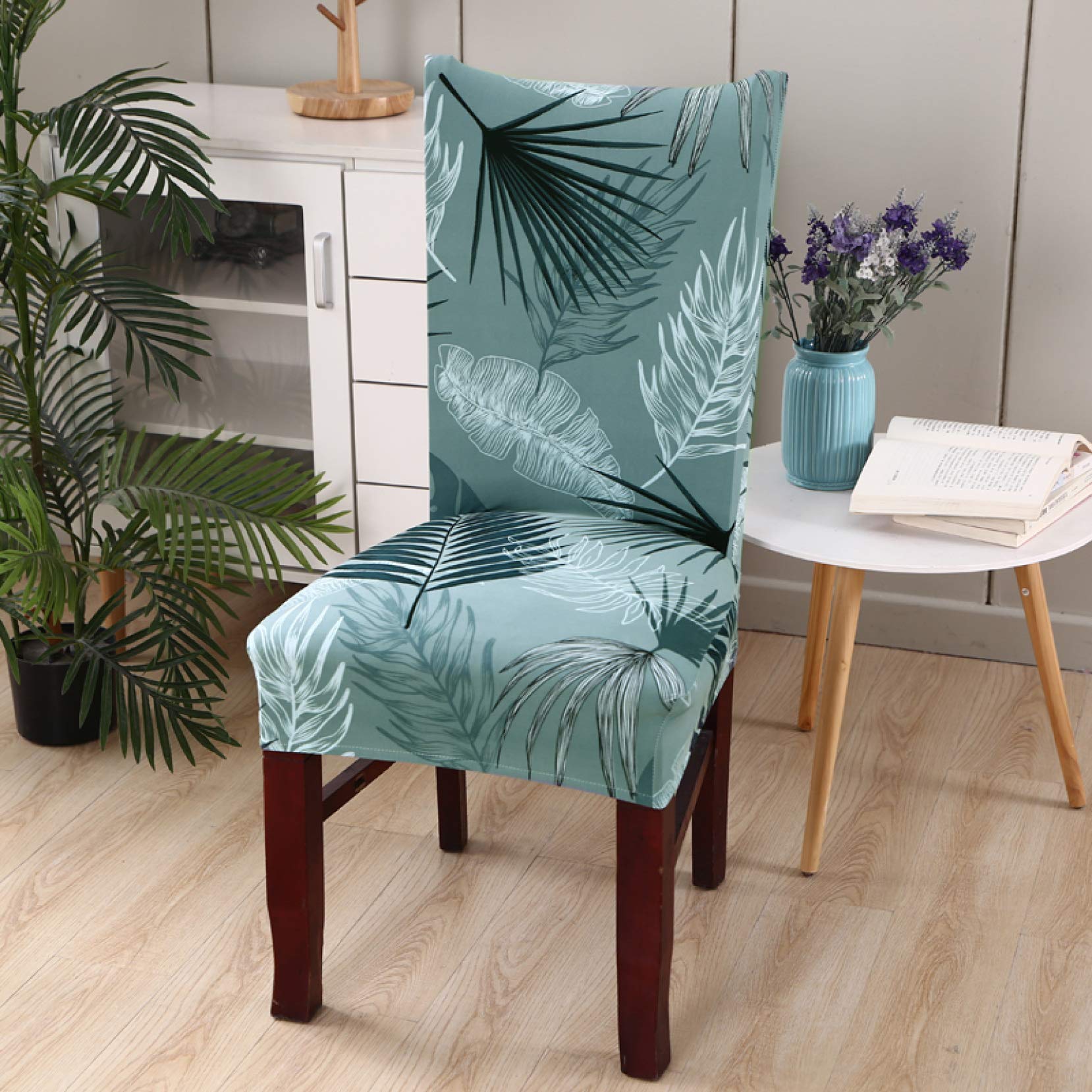 KKONION 4Pc/6Pc Removable Stretch Dining Chair Covers - Universal Fit for Folding Chairs, Banquet Seats & Home Decor - Printed Slipcovers for Dining Room, Wedding, Party & Restaurant Use