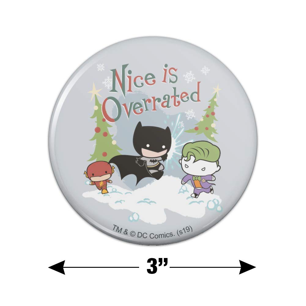 Batman Joker 'Nice is Overrated' Fridge Magnet - Funny Superhero Decorative Button Magnet for Kitchen, Office, Locker & Home Decor