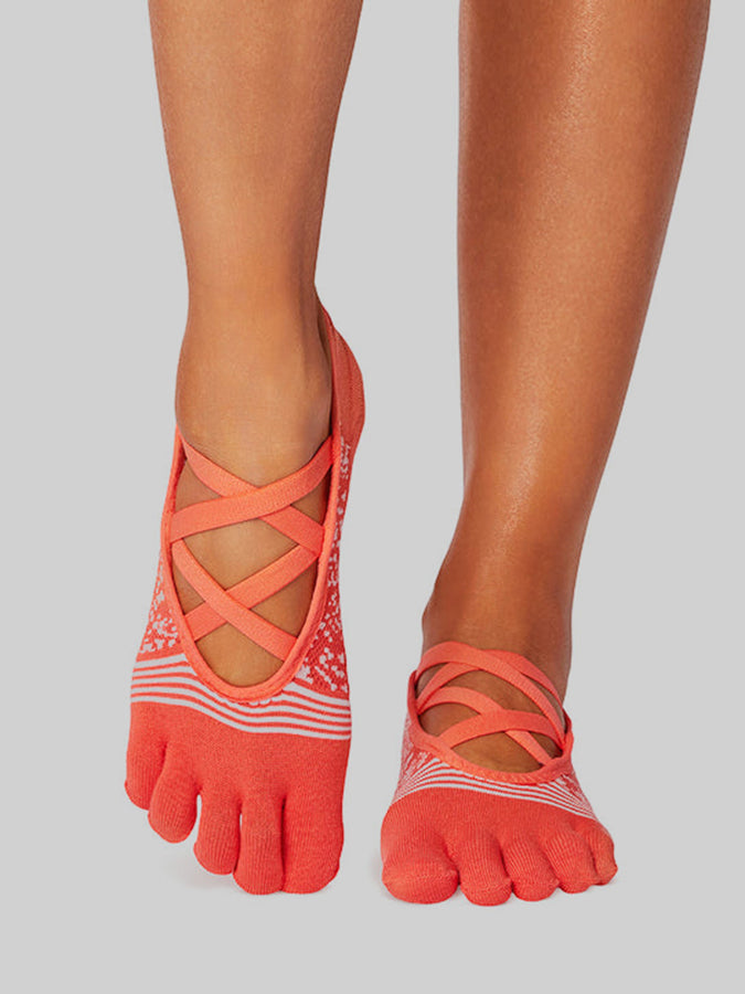 ToeSox Elle Tec Full Toe Women's Non-Slip Yoga Socks for Pilates, Barre & Workout - Breathable Grip Socks for Dance, Fitness & Home Exercise