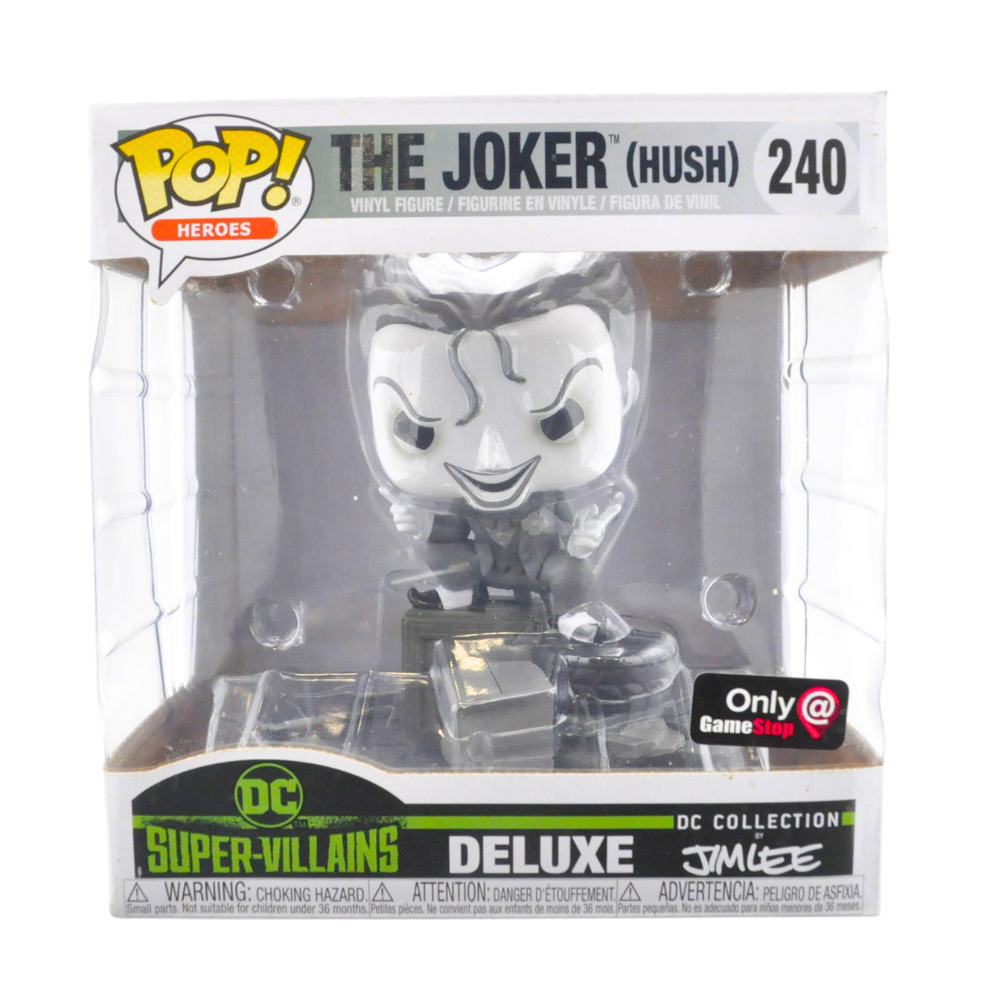 Funko Pop! The Joker (Black & White, Hush Deluxe) 240 - GameStop Exclusive Collectible Figure - Perfect for DC Comics Fans & Pop Culture Collectors - Great for Display, Gifts & Home Decor
