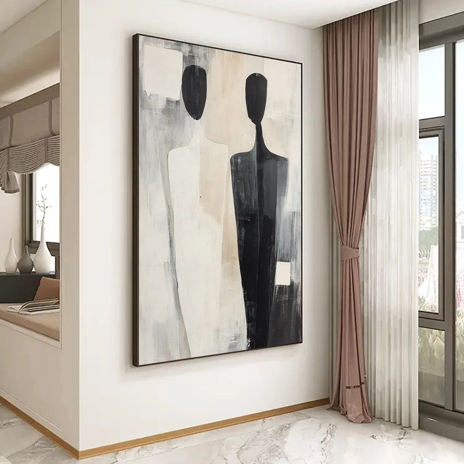Contemporary Abstract Minimalist Wall Art Painting - Modern Home Decor for Living Room, Bedroom & Office | #CW014