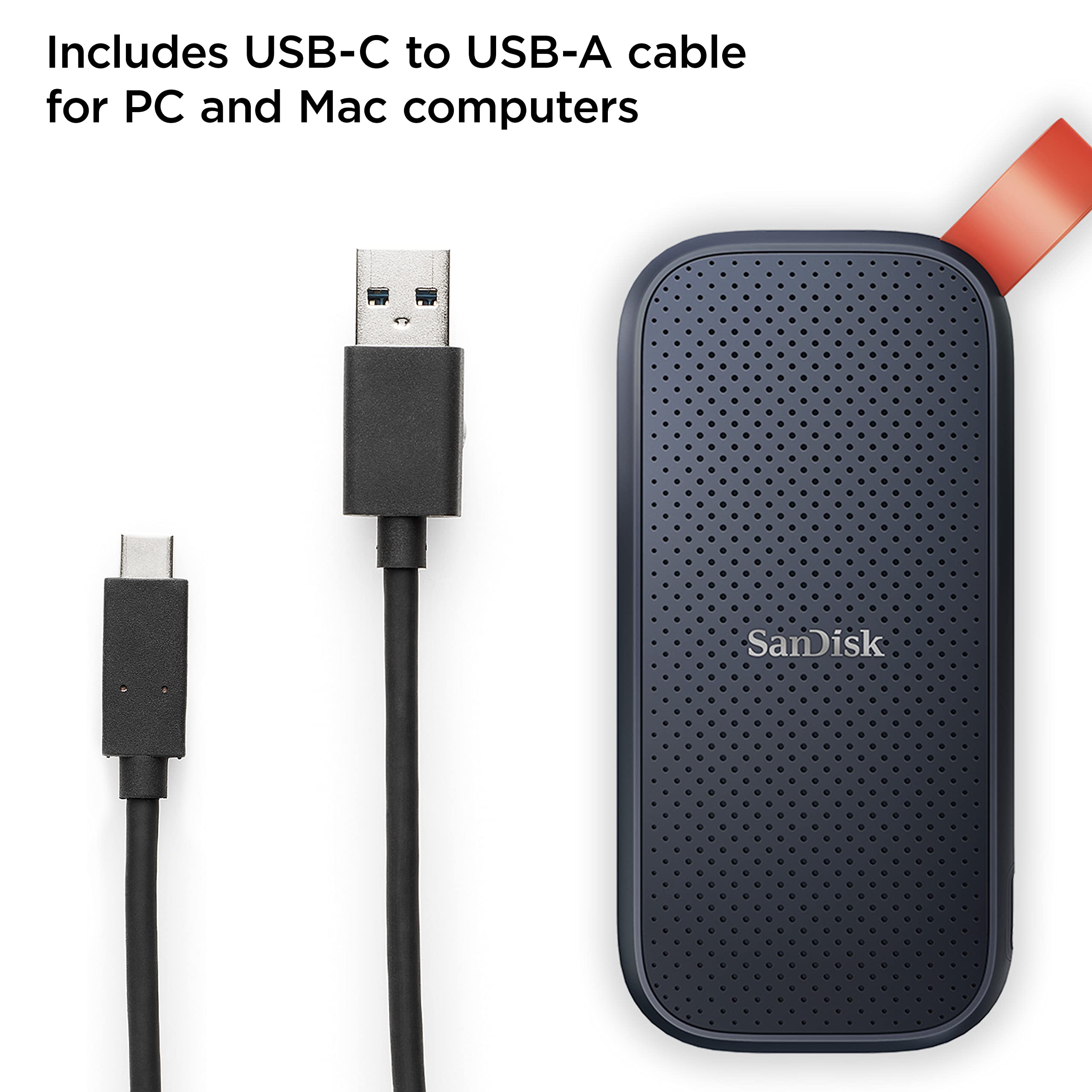 SanDisk 2TB Extreme Portable SSD - High-Speed External Solid State Drive with 800MB/s Transfer, USB-C & USB 3.2 Gen 2 - Perfect for Gaming, Photography & Video Editing - SDSSDE30-2T00-G26