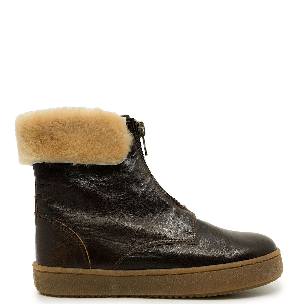 Pepe Chocolate Fur Bootie - Cozy Winter Boots for Women, Soft Faux Fur Lined, Slip Resistant Soles | Perfect for Snow, Cold Weather & Indoor Comfort