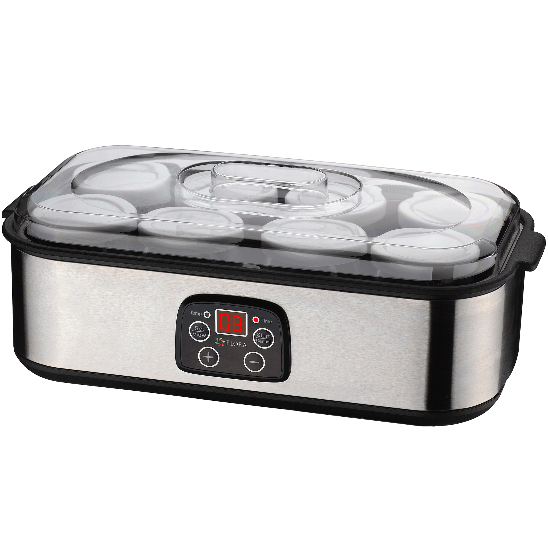 Electric Yogurt Maker Machine with 8 Glass Jars - Digital LCD Display & Temperature Control for Homemade Yogurt, Natto, Rice Wine & Curd - Perfect for Healthy Breakfast, Snacks & Fermented Foods (FL YME 816)